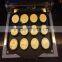 12pcs Commercial 110V /220v Electric Non-stick Coffee Beans Waffle Maker, coffee beans cake for snack and dessert shop