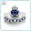 High Quality Irish Jewelry silver claddagh ring blue sapphire ring sets