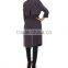 Fashion Modern Apparel Women Trendy Turkey 3/4 Sleeve Plain Spring Winter Coat Charcoal Sheer Trench Long Coat