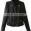 Womens Cuff Lapel Punk Zip Slim Fit Faux PU Leather Motorcycle Sexy cool Short Jacket