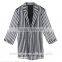 summer ladies designer black and white stripes coat customized