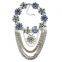Multilayer out chain with multicolor rhinestone women necklaces
