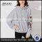 MGOO Custom Design Lightweight Drop Shoulder Heather Grey Embroidered Rose Applique Dolman Sleeve Hoodie