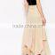 Women Summer Wear Beach Wear Asymmetrical Design Lvory Floaty Maxi Chiffon Skirt With Layers