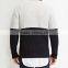 wholesale crew neck color block rib-knit cuff custom men pullover brand sweaters