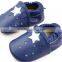 Navy Blue Soft sheepskin Leather Baby Shoes