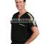 Men's V-Neck Medical Scrub Top with Contrast Stripe on Shoulder and Pocket