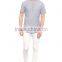 Grey Solid Color Super skinny Short Sleeve Men Shirt