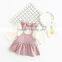 B22220A Infant baby autumn clothing sets sweet baby long sleeve blouse and sling dress sets