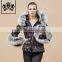 Best Price Fashion Black Color Winter Fur Lightweight Down Jacket Women'S Overcoat with Big Soft Fur Collar And Cuff