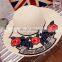 Flowers Patch Letters Embroid Large Eaves Straw Hat Holidays Sandbeach Topee