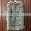 Solid color genuine fox fur sleeve/vest/waistcoat for lady women winter