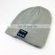 custom acrylic reversible blue tooth beanie hat with woven label for women