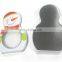 Snowman shape packing tin with clear PVC window