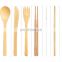 Reusable Cutlery Set Bamboo Cutlery Flatware Set for Travel Camping,Include Wooden Forks Knives Chopsticks Spoons Plastic Straws
