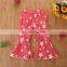 2020 New Autumn 1-6Y Kids Baby Girls Star Print Pink Flared Pants Ripped Hole Denim Button Jeans Children Clothes