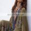 Army green Embroidery Beach Dress Kaftan Pareo Sexy Cover-Up Chiffon Bikini Swimwear Tunic Swimsuit Bathing Suit Cover Ups Robe