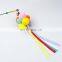 HQP-DMB04 HongQiang Wire Crystal Tube Plush Ball Feather Tassel Cat Teaser Cat Wand Stick Interactive Cat Toy