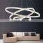 Modern Pendant Lamp Ring Shaped Droplight Black  / White Hanging Wire Chandelier Lighting