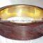 Dark Brown Wood Bangle with Brass Frame 10859