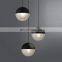 Modern Metal LED Chandelier Light Glass Round Decoration Pendant Lighting Fixture