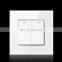 EU UK Standard Home Wall Socket Push Button On/Off Light Switch,Crystal Tempered Glass 86*86mm Wall Switch, 2 gang 2 way