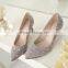 Rhinestone high heel shoes woman suede pointed stiletto dress shoes