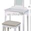 White finished makeup table bathroom vanity mirror