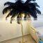 Nordic Modern Home Hotel Decoration Stand Lighting Copper Resin Modern Tree Ostrich Feather LED Floor Lamp