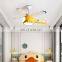 Children's Room Airplane Chandelier Contemporary Blue Gold Iron American Kids Pendant Lamp