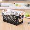 Whosale  Plastic Storage Basket Household Black Basket organization with Handles for Home Office Closet
