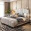 Luxury european designs leather wooden beds king queen size