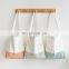Wholesale OEM high quality natural women zipper contrast color canvas shopping bag custom blank canvas tote bag