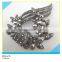 Grey Rhinestone Brooch Special Design for Jacket Decoration 5.5x9cm