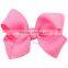 Royal ribbon hair bow headband- shabby ribbon bow- solid ribbon bow