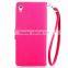 Red / Pink 2015 Leave shape flip cover leather case with straps for Smart phone protective case for Sony Xperia Z2 Z3 Z4