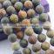 2.0mm Large Hole Hot Selling Round Matte Picasso Jasper Gemstone Loose Beads Approximate 15.5 Inch