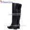 High quality handmade women flat boots over knee boot shoes