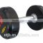 2016 hot sale Deluxe whole shaping 30kg PU Round head dumbbell with Stainless steel plating knurled handle