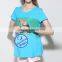 Custom 100% cotton jersey printed short sleeve maternity t shirt