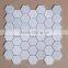 2 inch hexagon natural oriental white bathroom wallpaper