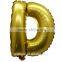 self sealing foil alphabet balloon for birthday decoration