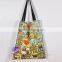 Digital printed custom made cotton canvas women's shopping tote bag