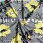 yellow flower print nylon stock fabric