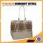 women polyester stripe shoping handbags cotton handle