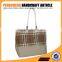 women polyester stripe shoping handbags cotton handle