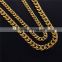 2016 Hot Selling Top Quality Gold Cuban Link Chain Solid Gold Plated Men's Necklace Chain