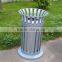 Powder coated metal receptacle bin outdoor dome top trash can