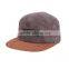 Hot Selling Lovely Suede Brim 5 Panel Cap