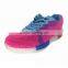 Fashion flyknit pink led light running shoes light and soft for men and women kids runners